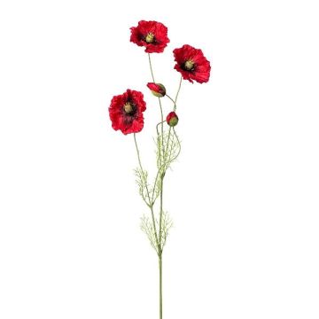 Branche de fleurs artificielles Coquelicot TERNAS, rouge, 90cm
