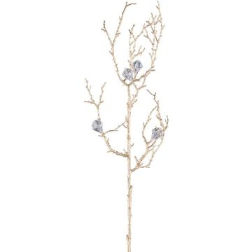 Branche de noisetier artificielle VIGROX avec des diamants, or, 60cm Branche de noisetier artificielle VIGROX avec des diamants, or, 60cm