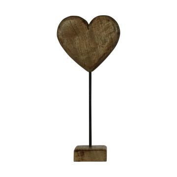 Figurine décorative cœur LINDAL, socle en bois, couleur naturelle, 23x10x45cm Figurine décorative cœur LINDAL, socle en bois, couleur naturelle, 23x10x45cm