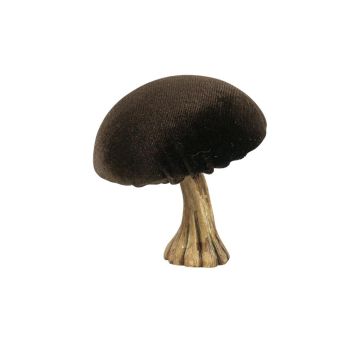 Figurine décorative champignon ARNAH, velours, marron, 10 cm