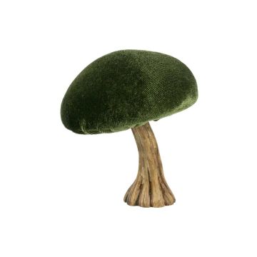 Figurine décorative champignon ARNAH, velours, vert, 10 cm