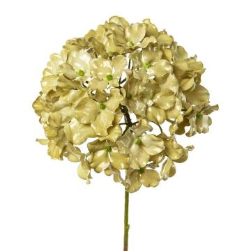 Fleur artificielle Hortensia IGMYR, vert métallique, 65cm