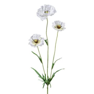 Branche de fleurs artificielles Coquelicot IGNIS, blanc, 70cm Branche de fleurs artificielles Coquelicot IGNIS, blanc, 70cm