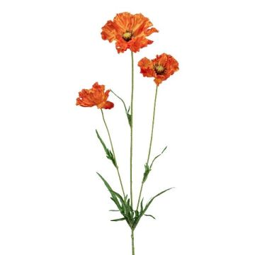 Branche de fleurs artificielles Coquelicot IGNIS, orange, 70cm