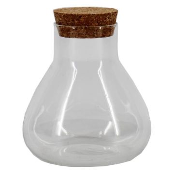 Bocal de conservation PEPPA avec couvercle en liège, transparent, 11,5 cm, Ø 10,3 cm