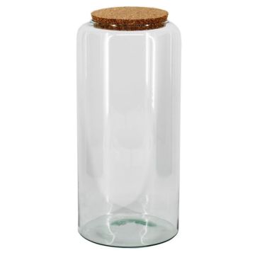 Bocal de conservation KEDAR avec couvercle en liège, transparent, 40 cm, Ø 19 cm