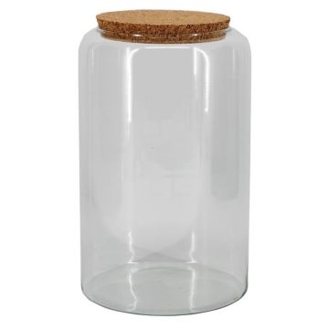 Bocal de conservation KEDAR avec couvercle en liège, transparent, 30 cm, Ø 19 cm