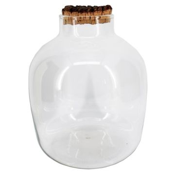 Bocal de conservation RYZEL avec couvercle en liège, transparent, 28 cm, Ø 23 cm