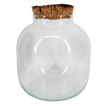 Bocal de conservation RYZEL avec couvercle en liège, transparent, 21 cm, Ø 19 cm