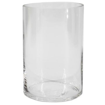 Vase en verre cylindrique SANSA OCEAN, recyclé, transparent, 15cm, Ø10cm