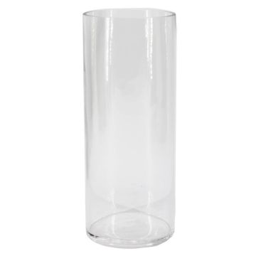 Vase en verre cylindrique SANSA OCEAN, recyclé, transparent, 25cm, Ø10cm