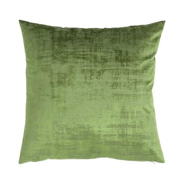 Coussin décoratif LORIKA, vert gazon, aspect velours, 50x50cm