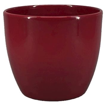 Grand cache-pot TEHERAN BASAR, céramique, rouge vin, 25cm, Ø28cm