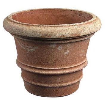 Pot en terre cuite MONDAR avec rainures, fait main, 53cm, Ø70cm