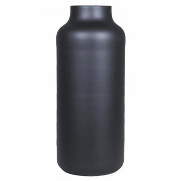 Vase à fleurs SIARA en verre, noir mat, 35cm, Ø15cm