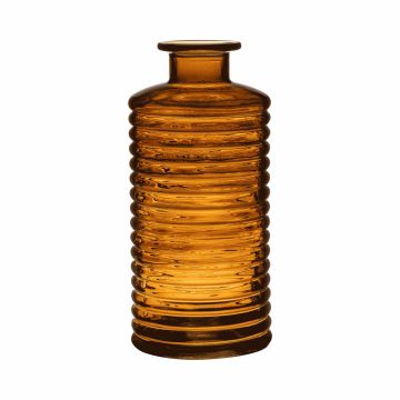 Bouteille décorative en verre STUART avec rainures, orange-brun-transparent, 31cm, Ø14,5cm