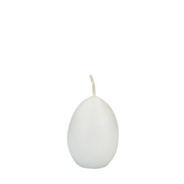 Bougie œuf de Pâques LEONITA, blanc, 6cm, 4,5cm, 7h - Made in Germany