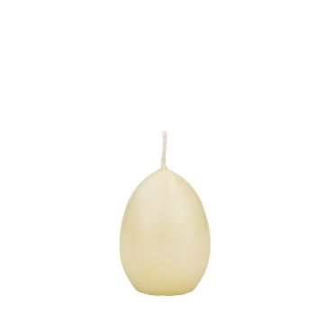 Bougie œuf de Pâques LEONITA, crème, 6cm, 4,5cm, 7h - Made in Germany