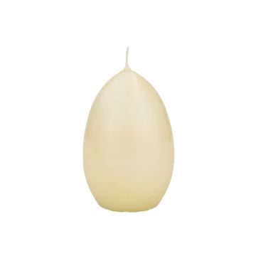 Bougie œuf de Pâques LEONITA, crème, 9cm, 6cm, 16h - Made in Germany
