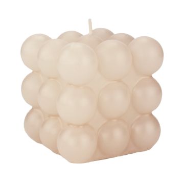 Bougie Bubble décorative MARAVILLA, crème, 8,5x8,5x8,5cm - Made in Germany