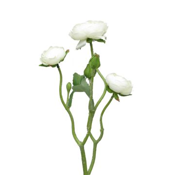 Branche de renoncules artificielles JIXIANG, blanche, 50cm Branche de renoncules artificielles JIXIANG, blanche, 50cm