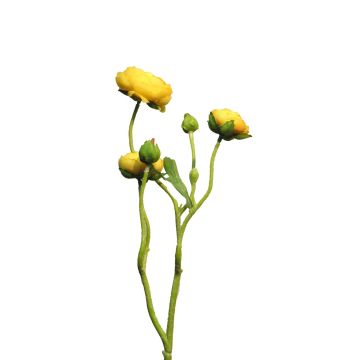 Branche de renoncules artificielles JIXIANG, jaune, 50cm