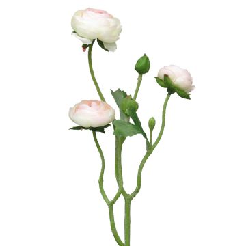 Branche de renoncules artificielles JIXIANG, blanc-rose, 50cm Branche de renoncules artificielles JIXIANG, blanc-rose, 50cm
