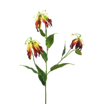 Branche de couronne de gloire artificielle XIANGTING, rouge bordeaux-jaune, 85 cm Branche de couronne de gloire artificielle XIANGTING, rouge bordeaux-jaune, 85 cm