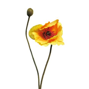 Fleur artificielle de pavot YILAN, jaune-orange, 60 cm, Ø 12 cm Fleur artificielle de pavot YILAN, jaune-orange, 60 cm, Ø 12 cm