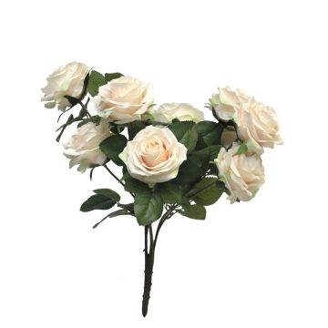 Fleur décorative rosier KAILIN sur tige, crème-rose, 40cm