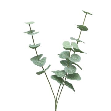 Branche artificielle d'eucalyptus FENYU, vert-blanc, 60 cm