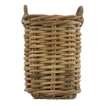 Panier carré en rotin BENIGNO avec poignées, marron, 30 x 30 x 52 cm Panier carré en rotin BENIGNO avec poignées, marron, 30 x 30 x 52 cm