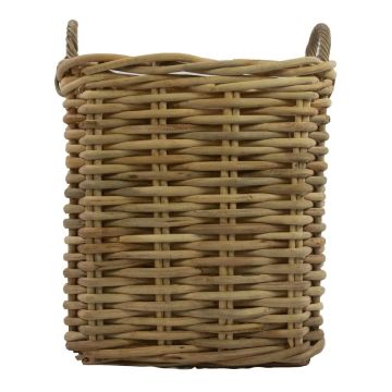 Panier carré en rotin BENIGNO avec poignée, marron, 44 x 44 x 59 cm Panier carré en rotin BENIGNO avec poignée, marron, 44 x 44 x 59 cm