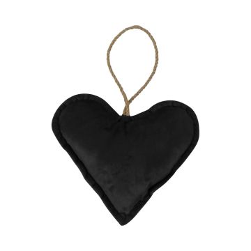 Pendentif décoratif en forme de cœur EYRUN en velours, cordon de suspension, noir, Ø 16 cm Pendentif décoratif en forme de cœur EYRUN en velours, cordon de suspension, noir, Ø 16 cm