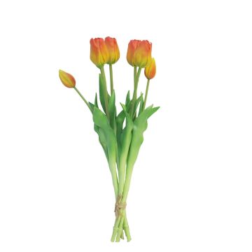 Bouquet de tulipes synthétiques LONA, orange-jaune, 45cm, Ø15cm Bouquet de tulipes synthétiques LONA, orange-jaune, 45cm, Ø15cm