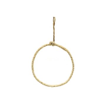 Anneau décoratif en métal HELIJIA à suspendre, floqué, blanc, Ø 15 cm Anneau décoratif en métal HELIJIA à suspendre, floqué, blanc, Ø 15 cm