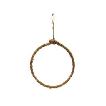 Anneau décoratif en métal HELIJIA à suspendre, floqué, vert, Ø 15 cm Anneau décoratif en métal HELIJIA à suspendre, floqué, vert, Ø 15 cm