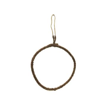 Anneau décoratif en métal HELIJIA à suspendre, floqué, marron, Ø 15 cm Anneau décoratif en métal HELIJIA à suspendre, floqué, marron, Ø 15 cm