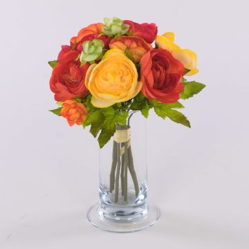 Bouquet de renoncules en tissu TONIE, jaune-orange, 20 cm, Ø 20 cm