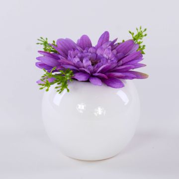 Gerbera en tissu IMINA dans un pot en céramique, lilas, 12cm, Ø15cm