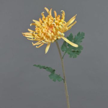 Fleur décorative chrysanthème YASULI, jaune-orange, 70cm, Ø18cm Fleur décorative chrysanthème YASULI, jaune-orange, 70cm, Ø18cm