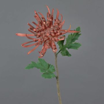 Fleur décorative chrysanthème YASULI, rouge-marron, 70cm, Ø18cm