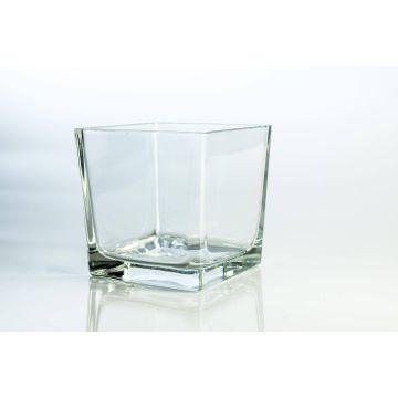 Grand photophore en verre KIM AIR, transparent, 12x12x12cm
