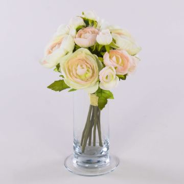 Bouquet de renoncules en tissu TONIE, blanc-rose, 20 cm, Ø 20 cm