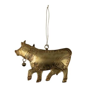 Suspension décorative « vache » VALDIMAR en métal, dorée, 16 x 11 cm Suspension décorative « vache » VALDIMAR en métal, dorée, 16 x 11 cm
