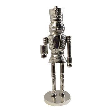 Figurine décorative casse-noisette RUNAR, argent, 15x15x47,5cm Figurine décorative casse-noisette RUNAR, argent, 15x15x47,5cm