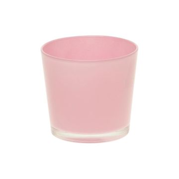 Cache-pot en verre ALENA, rose, 12,5cm, Ø13,3cm