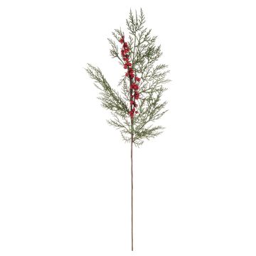 Branche de cèdre décorative AMANDLA avec des baies, rouge-vert, 80cm