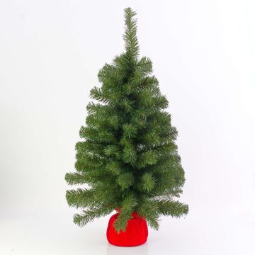 Sapin de Noël artificiel WARSCHAU, sac en jute rouge, 90cm, Ø50cm Sapin de Noël artificiel WARSCHAU, sac en jute rouge, 90cm, Ø50cm