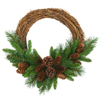 Couronne de sapin artificielle ALFRED, verte, Ø40cm